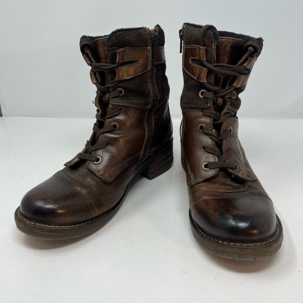 Dromedaris Boots Women's 39 Kara Chocolate Print Leather AJN19 Steam Punk - Picture 3 of 13